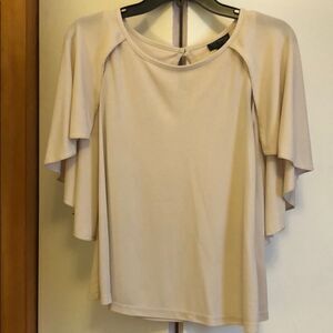 TOPSHOP CAPE DRAPED CREAM TOP